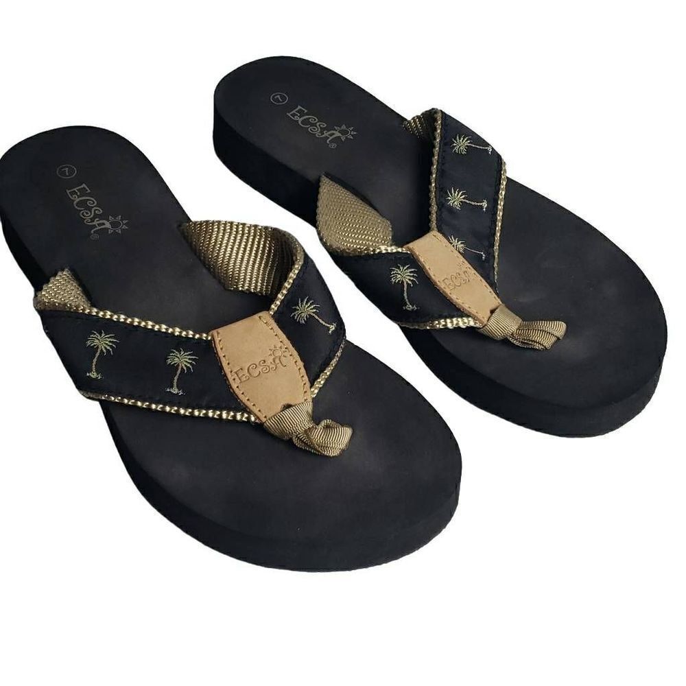 ECSA Palm Tree Flip Flops Sandals